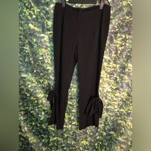 Elegant Black Women's Pants with Bow Detail